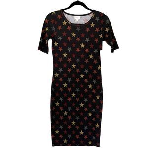 Lularoe Julia Fitted Dress Stars Print - XXS